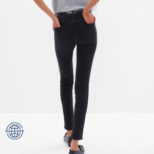 Gap 1969 true skinny mid-rise jeans black size 28 R